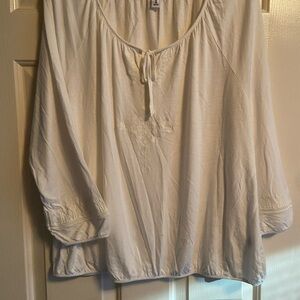 Old Navy Cream Blouse with Tie Detail